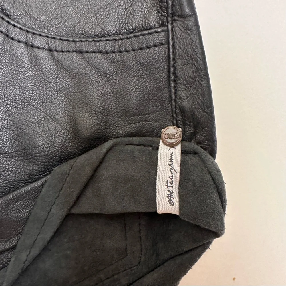 Free People OneTeaspoon Bandits Low-Waist Leather Shorts